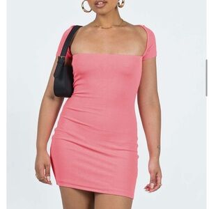 Princess Polly Vibrant Pink Ribbed Dress